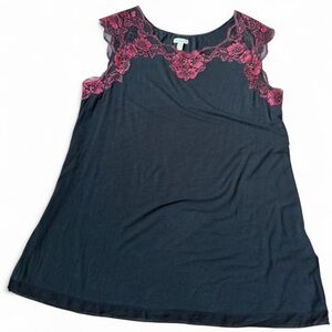 Whimsigoth 90s Lace Black Tank Top Size M